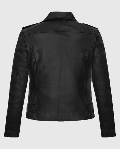 Bella Thorne Black Biker Leather Jacket