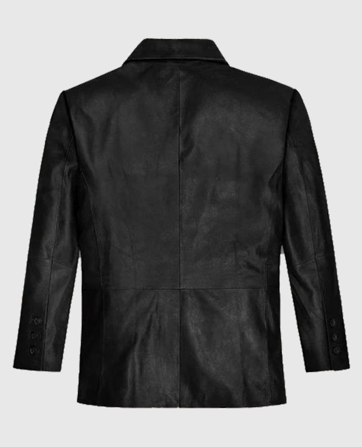 Ben Stiller Black Leather Blazer