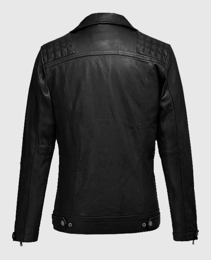 Biker Ironwood Black Leather Jacket For Men