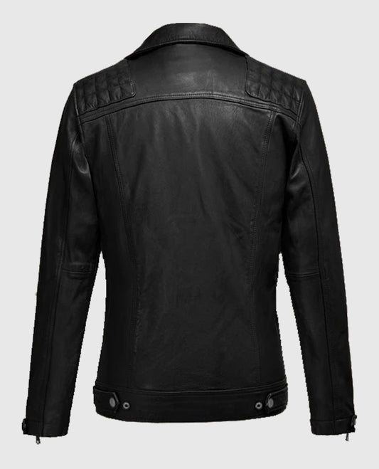 Biker Ironwood Black Leather Jacket For Men