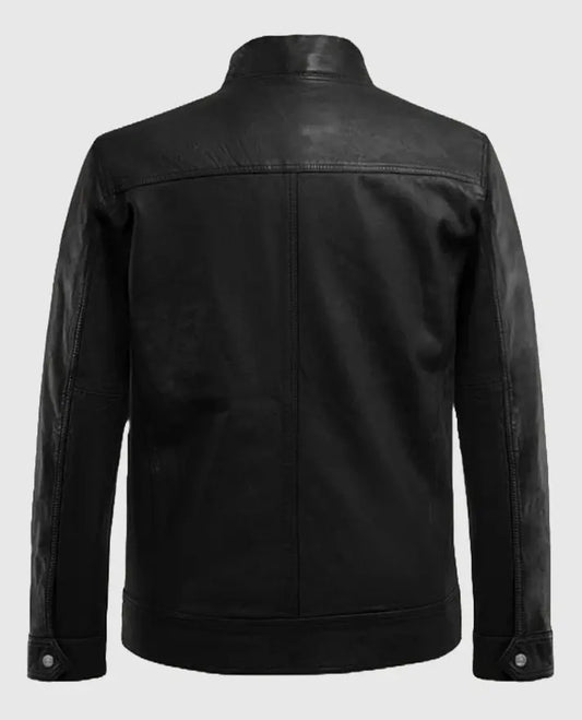 Biker Thunder Storm Black Leather Jacket For Men
