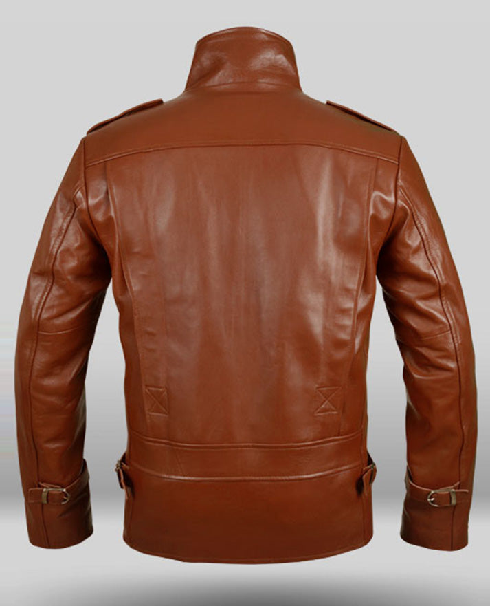 Bill Clifford The Rocketeer Botton Style  Leather Brown Jacket