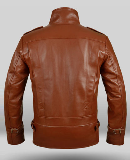 Bill Clifford The Rocketeer Botton Style  Leather Brown Jacket