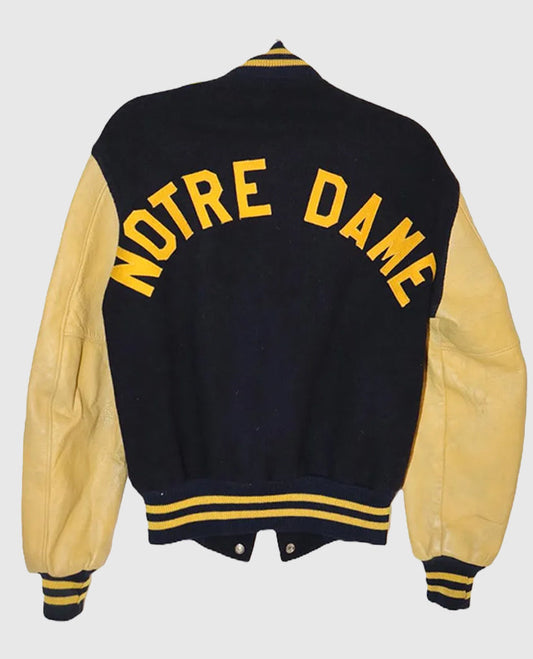 BlackTan Fighting Irish Notre Dame Letterman Jacket