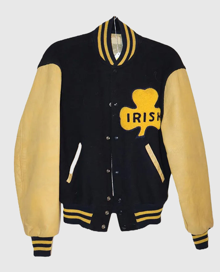 BlackTan Fighting Irish Notre Dame Varsity Jacket