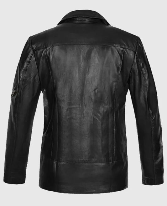 Black Biker Leather Jacket for Men