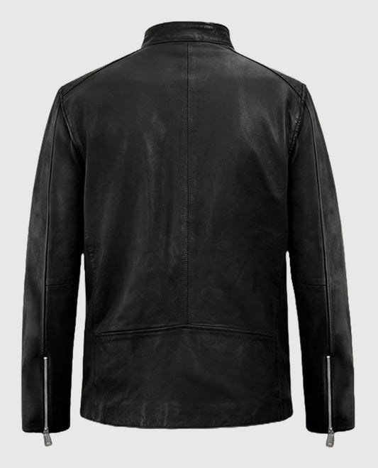 Black Leather Motorad Biker Jacket for Men