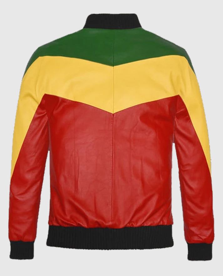 Bob Marley Leather Bomber Jacket