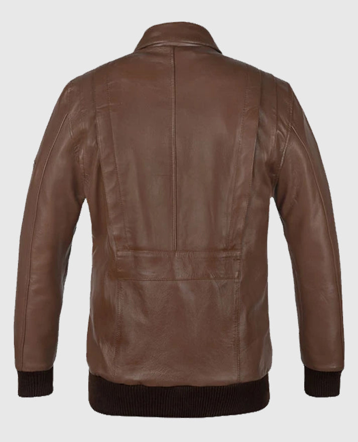 Bomber Leather Hunter Jacket For Men