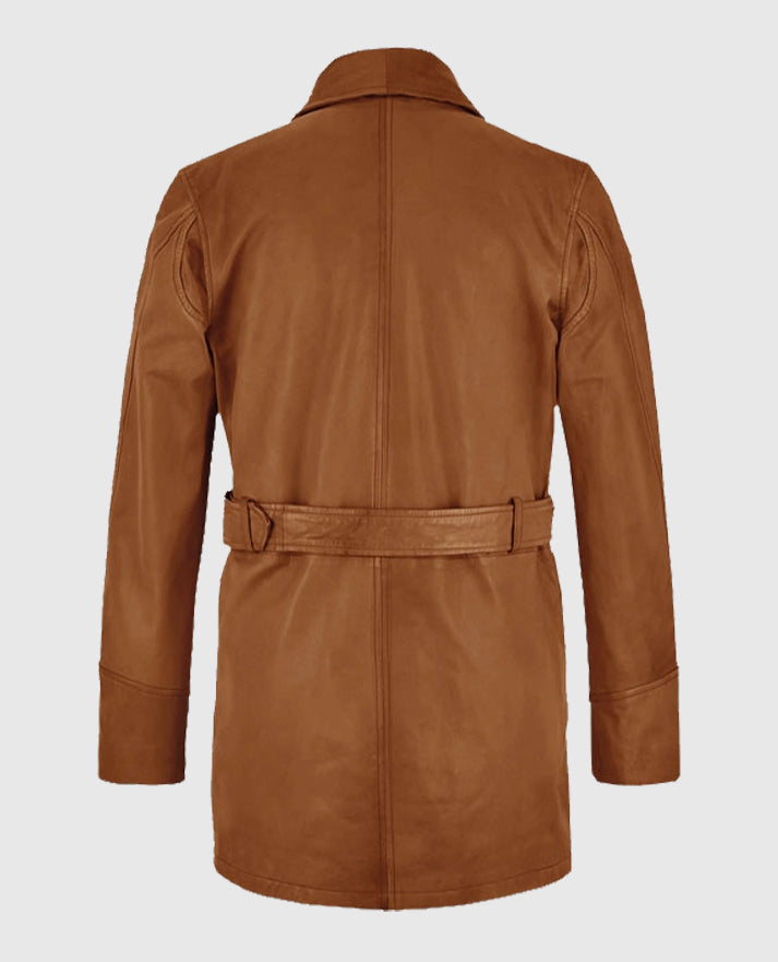 Brad Pitt Legends of the Fall Leather Brown Trench Coat