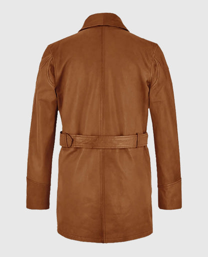Brad Pitt Legends of the Fall Leather Brown Trench Coat