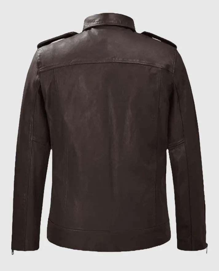 Brown Rutland Riding Real Leather Jacket For Men