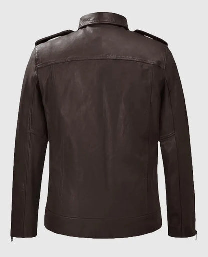 Brown Rutland Riding Real Leather Jacket For Men