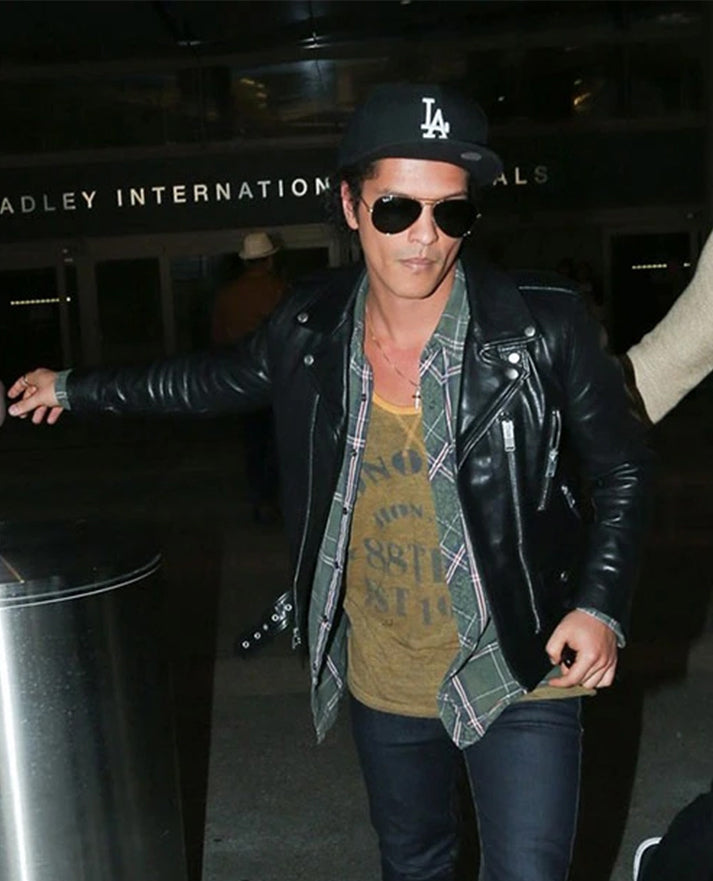 Bruno Mars Leather Biker Jacket
