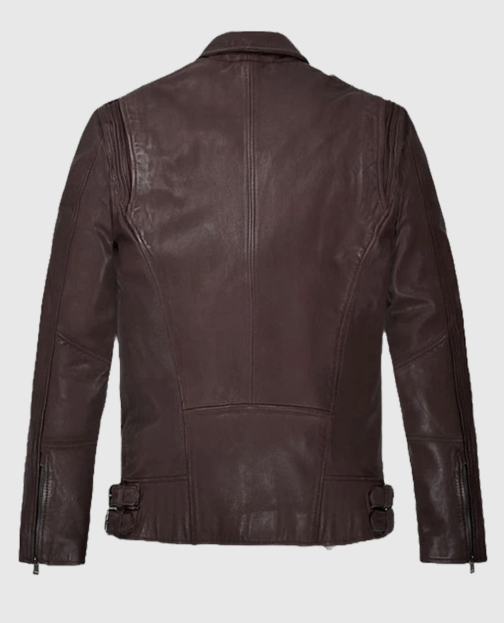 Burgundy Falcon Rider Leather Jacket for Men