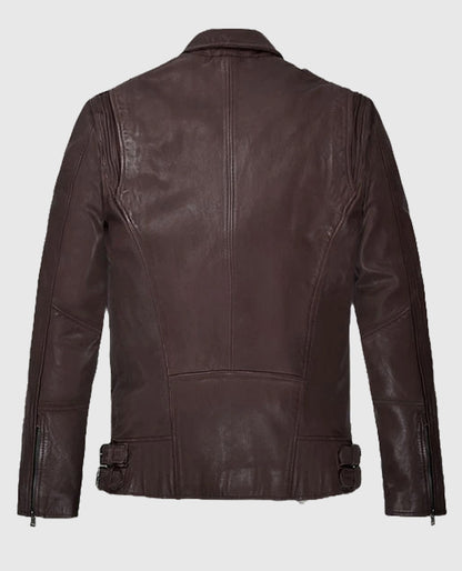 Burgundy Falcon Rider Leather Jacket for Men