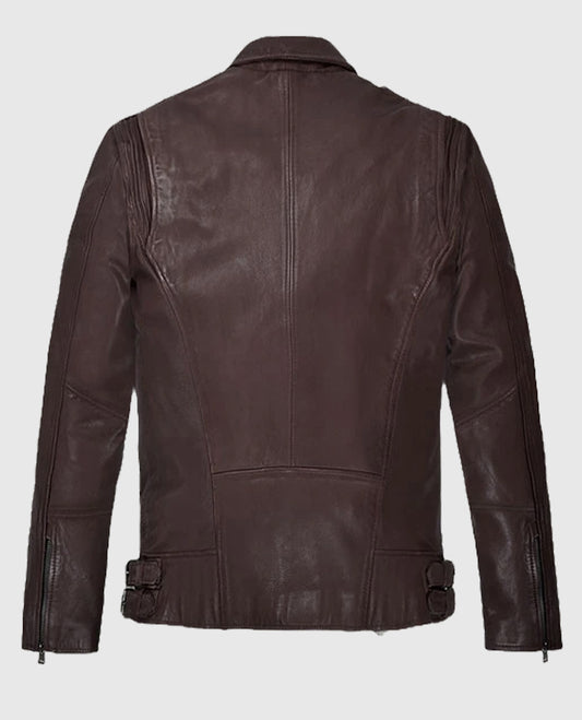Burgundy Falcon Rider Leather Jacket for Men