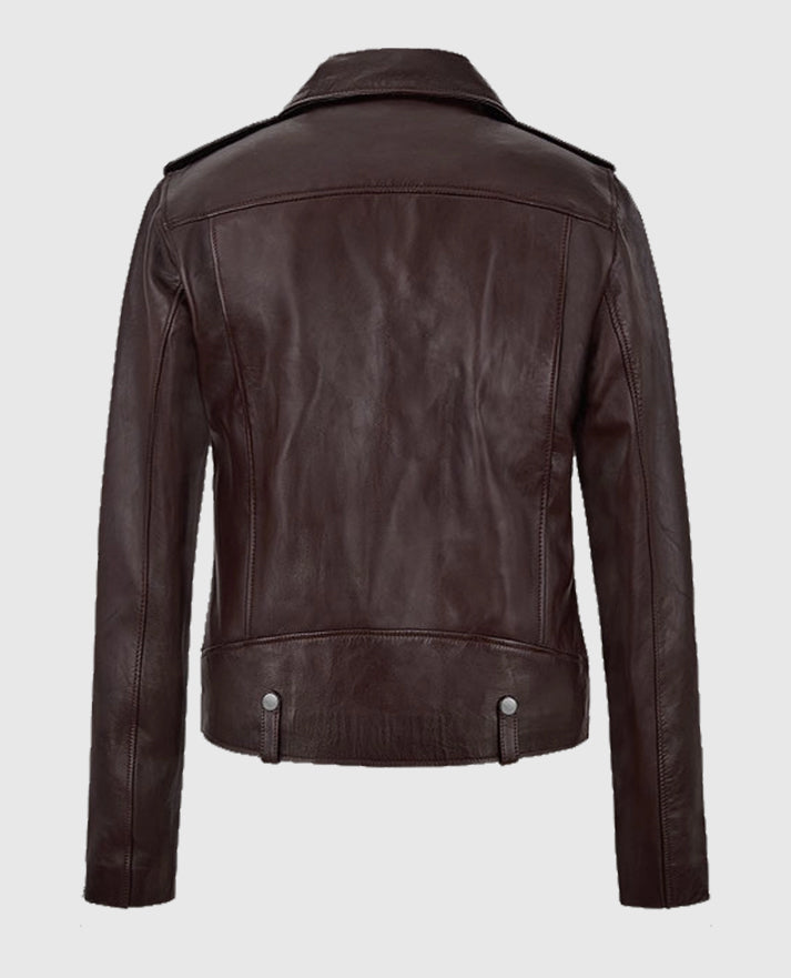 Burgundy Meghan Markle Burgundy Leather Jacket