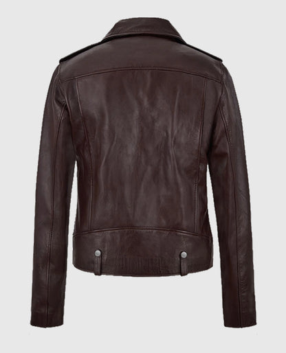 Burgundy Meghan Markle Burgundy Leather Jacket