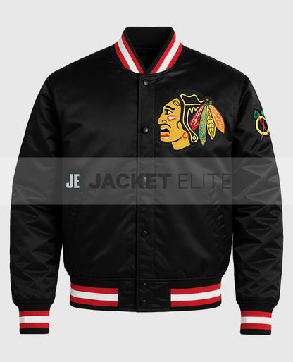 Chicago Blackhawks Black Starter Jacket