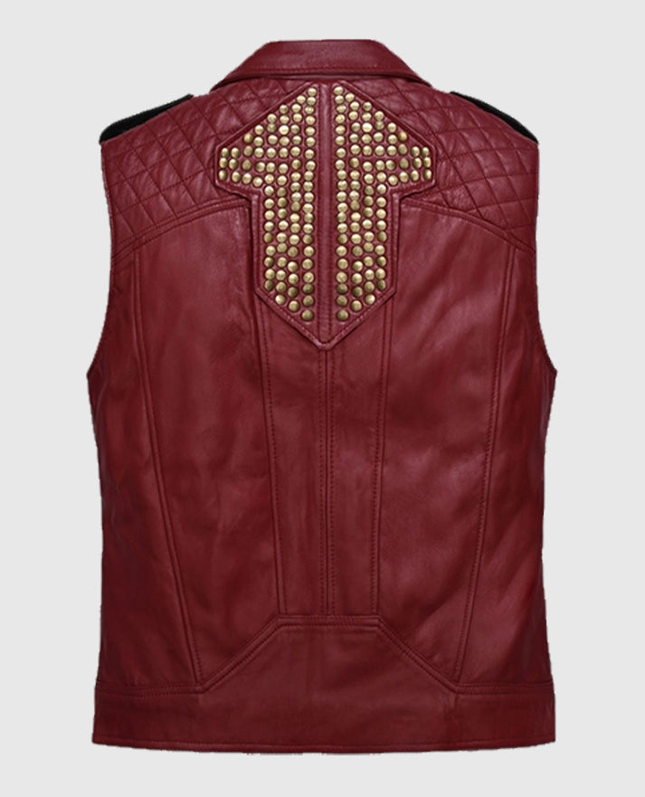 Chris Hemsworth Thor Love and Thunder Leather Cherry Red Vest