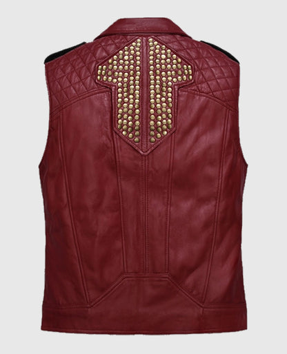 Chris Hemsworth Thor Love and Thunder Leather Cherry Red Vest