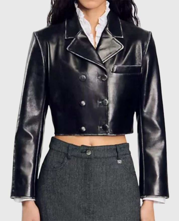 Christina Ricci Drew Barrymore Show Black Leather Jacket