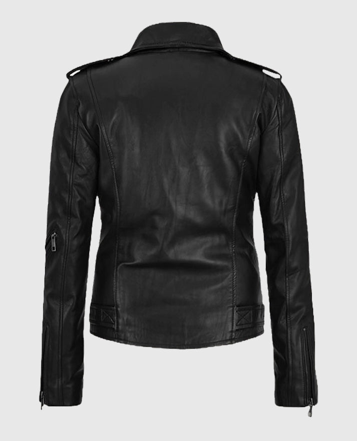 Claire Foy The Girl in the Spider's Web black Biker Leather Jacket