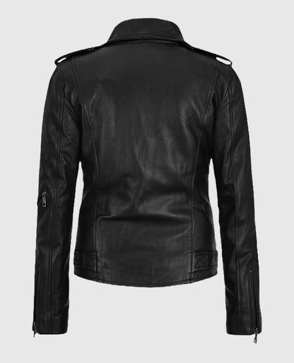 Claire Foy The Girl in the Spider's Web black Biker Leather Jacket