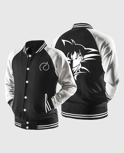 DBZ Goku Black And White Varsity Jacket