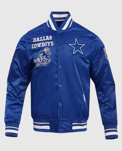 Dallas Cowboys Blue Color Retro Classic Rib Jacket