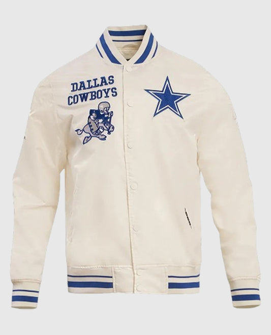 Dallas Cowboys Cream Color Retro Classic Rib Jacket