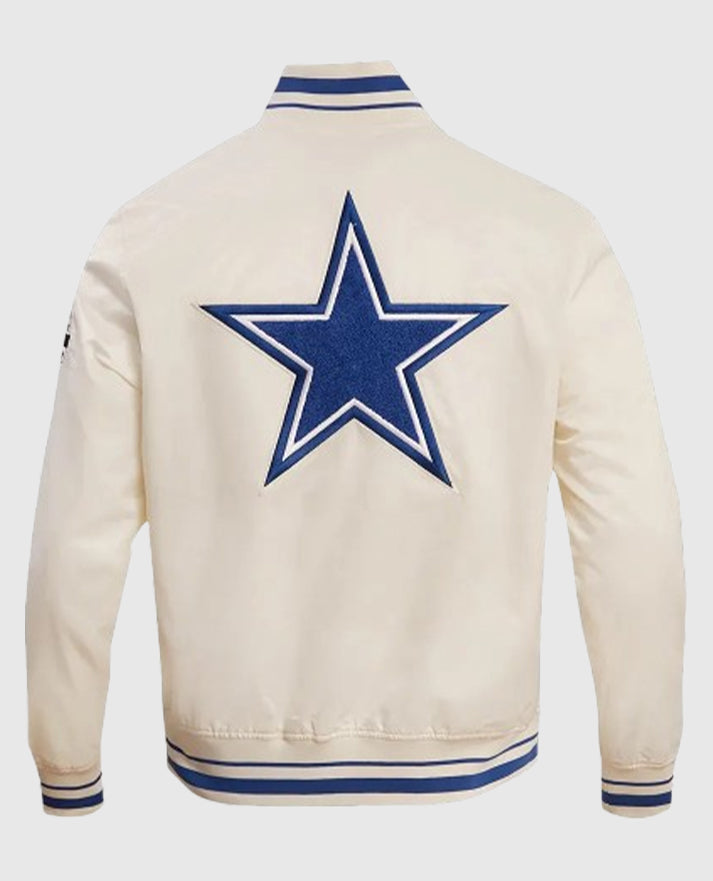 Dallas Cowboys Cream Retro Classic Rib Jacket