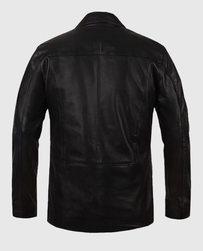 Damon Salvatore Black Trucker Leather Jacket