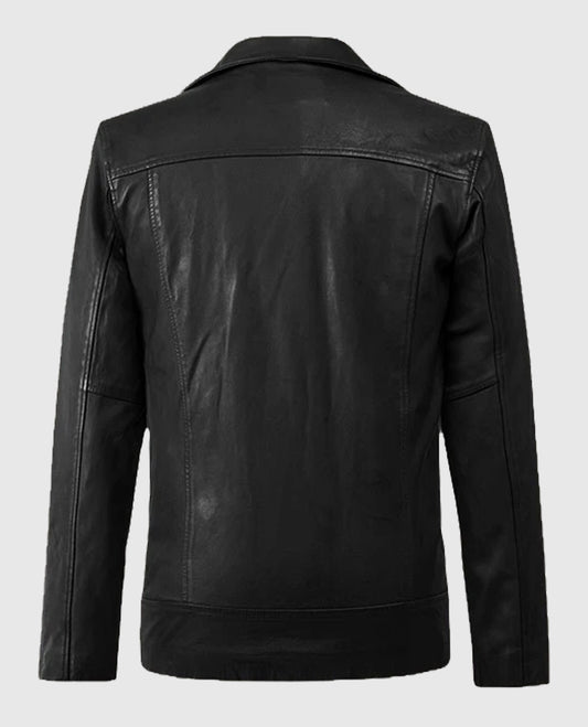 Dauntless Black Biker Leather Jacket for Men