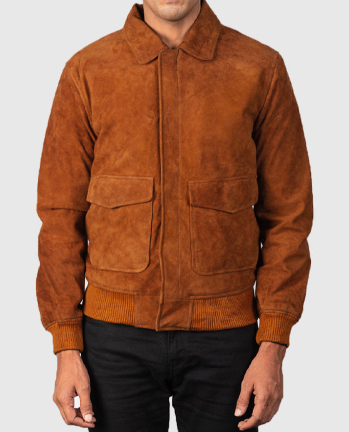 David Beckham Save Our Squad Suede Brown Leather Jacket