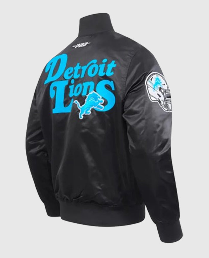 Detroit Lions Souvenir Black Satin Jacket