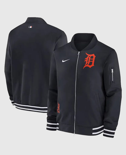 Detroit Tigers Black Bomber Full-Zip Black Jacket