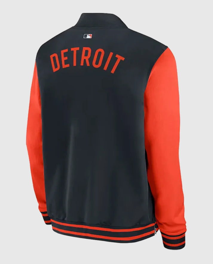 Detroit Tigers Dugout Full-Zip Red and Black Varsity Jacket
