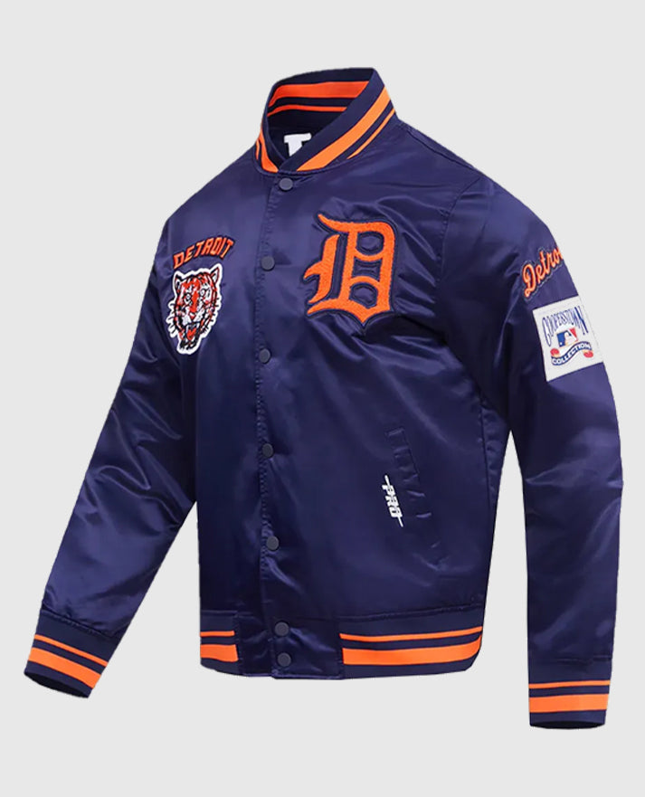 Detroit Tigers Retro Classic Rib Purple Varsity Jacket