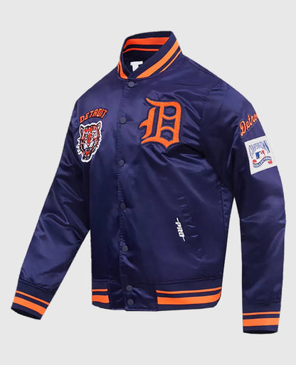 Detroit Tigers Retro Classic Rib Purple Varsity Jacket