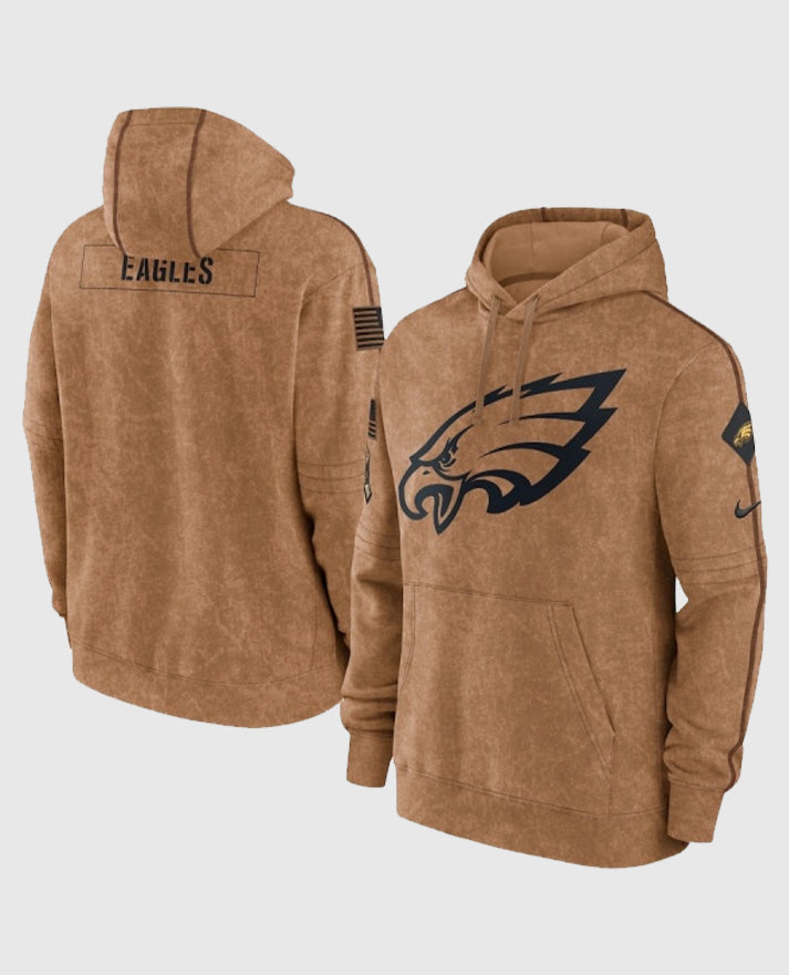 Eagles Brown Fleece Pullover Hoodie