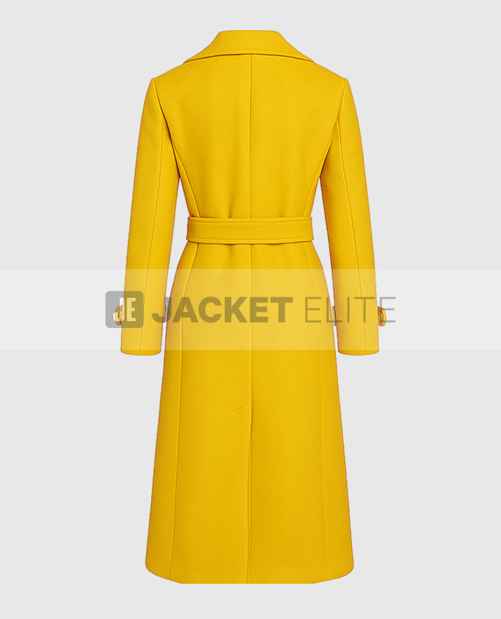 Elisabeth Sparkle The Substance Yellow Trench Long Coat
