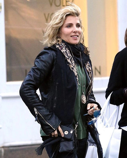Elsa Pataky Biker Leather Jacket
