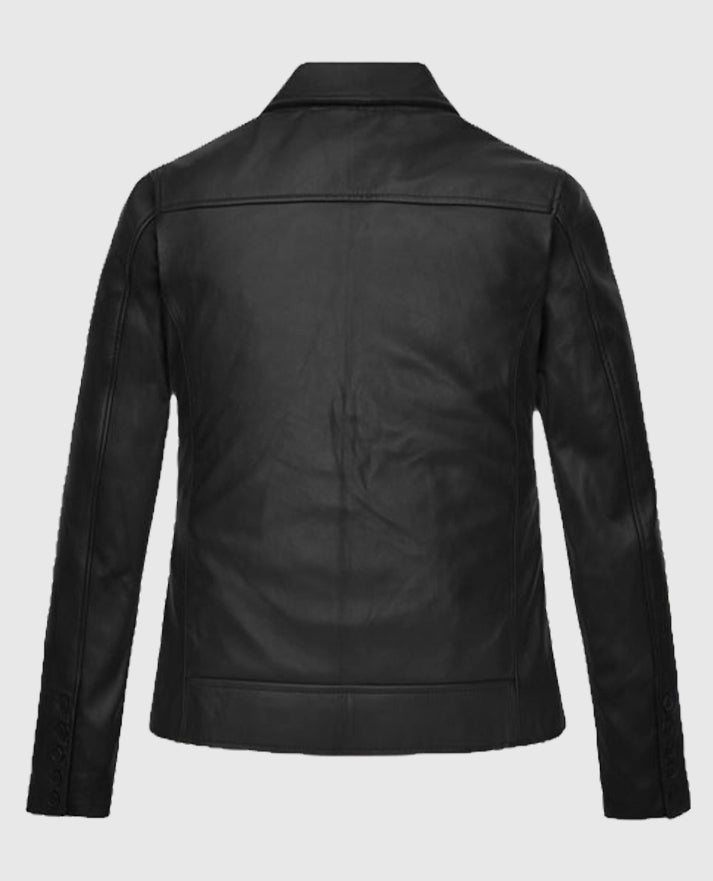 Emma Stone Black Real Leather Jacket