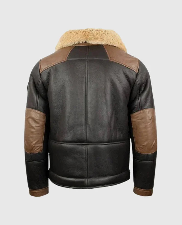 F-35 Aviator Chocolate Sheepskin Jacket For Men