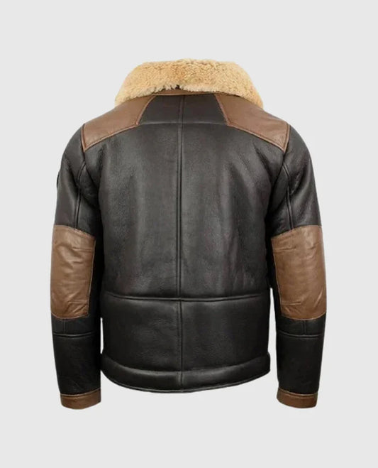 F-35 Aviator Chocolate Sheepskin Jacket For Men