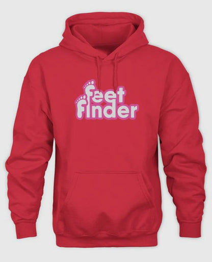 Feet Finder Red Fleece Hoodie