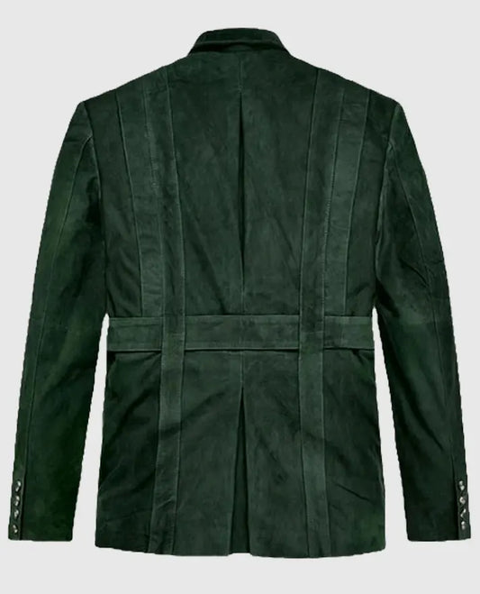 Forest Suede Safari Leather Blazer For Men