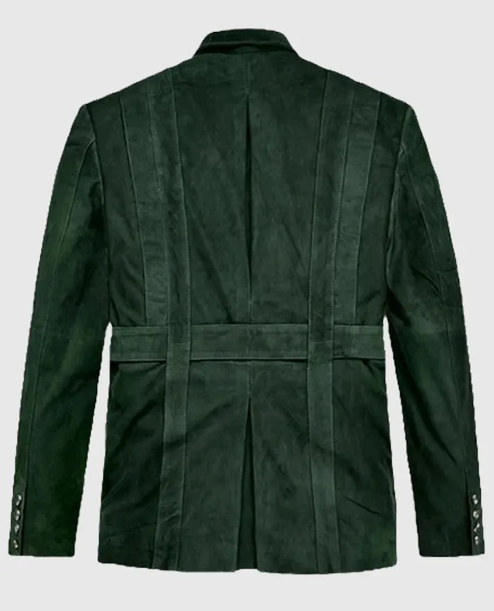 Forest Suede Safari Leather Blazer For Men